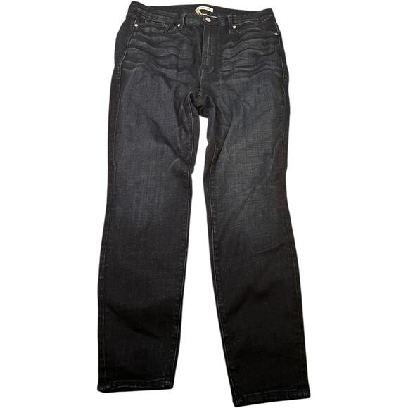 Good American Good Waist Crop Crossover Jeans Women's Size 18 Black Stretch - Picture 1 of 3